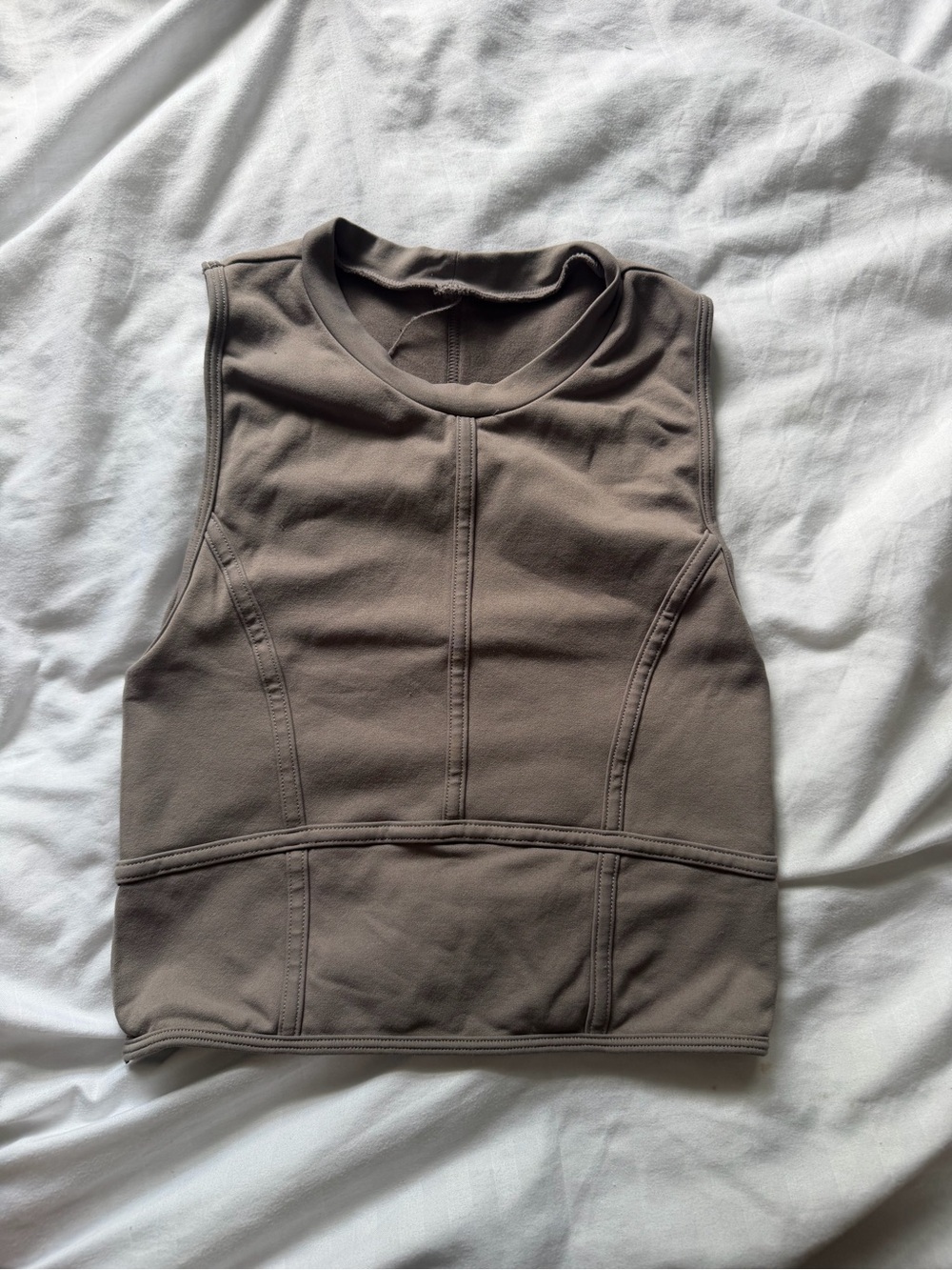 Garage Taupe Sculpted Seam Tank Top